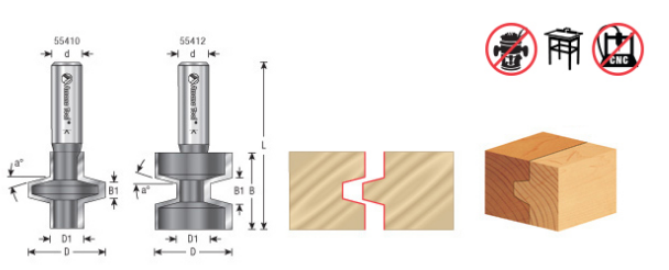 Amana Tool WEdge Tounge Bit 1/2 in Shank 55412