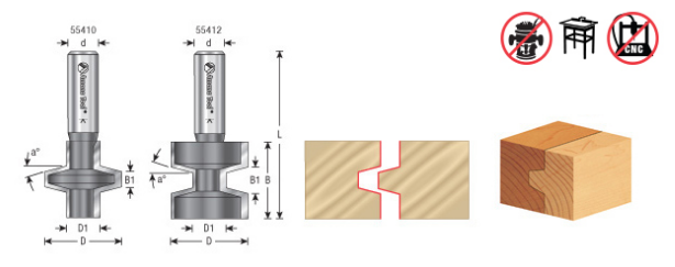 Amana Tool Wedge Tongue & Groove Set 55414