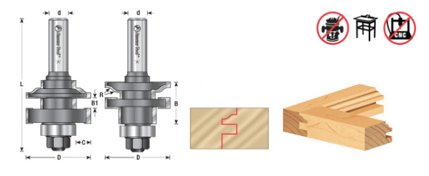 Amana Tool 2 pc Ogee Stile & Rail Set 55430