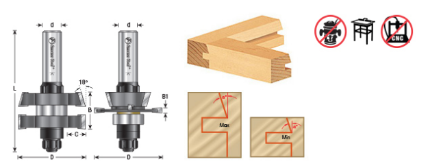 Amana Tool IN-Stile/Rail Straight w/ Bevel 55432