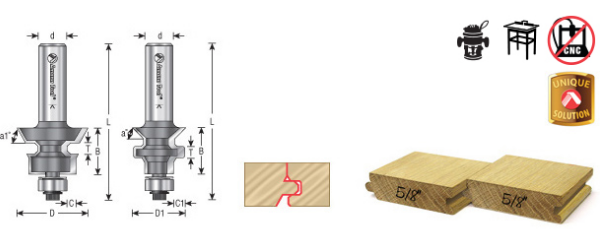 Amana Tool 1/2 in -5/8 in Flooring with Nail Slot 55454