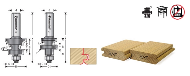 Amana Tool 5/8 in -3/4 in Flooring with Nail Slot 55456