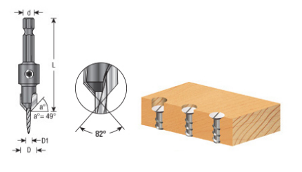 Amana Tool Quick Countersink Taper 3/8 in D 55622