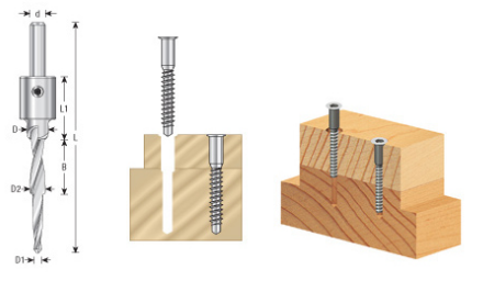 Amana Tool Countersink 5mm Screw w/ Drill 55650