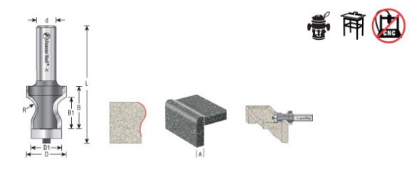 Amana Tool Counter Top Bit 3/4 in Stock 57120