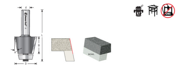 Amana Tool Bevel Design 1/2 in OR 3/4 in Stock 57122