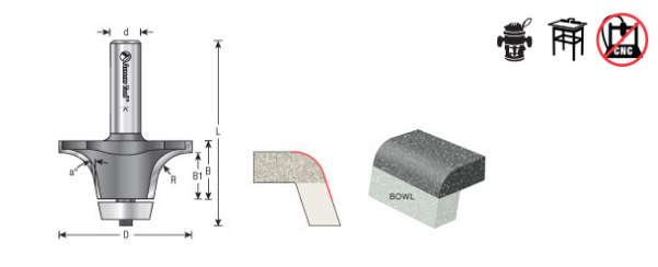 Amana Tool Round Over Design For 3/4 in Stock 57130