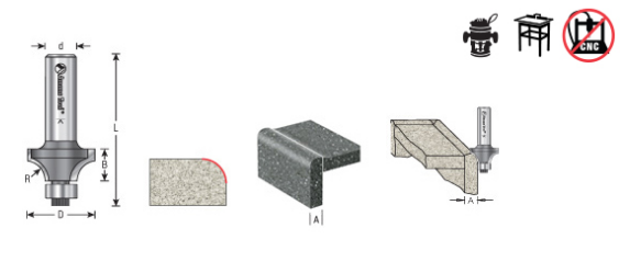 Amana Tool Rounding Over Bit 3/4 in Radius 57141