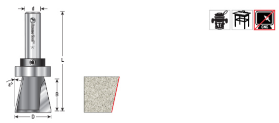 Amana Tool Topmount Bit For Counter 57142