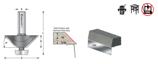 Amana Tool 45 Degree Bevel Bowl Bit 57163