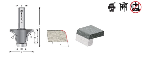 Amana Tool 3/8 in Roundover Counter Top 57170