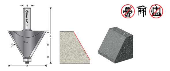 Amana Tool Solid Surface Chamfer Bit 57220