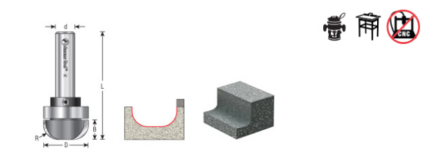 Amana Tool Solid Surface Coving Bit 57232