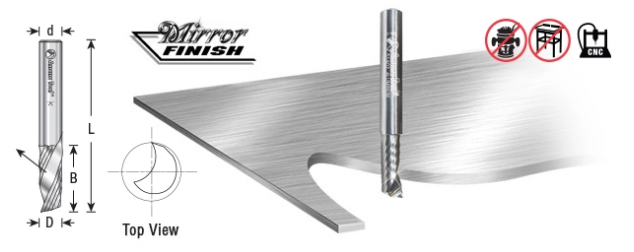 Amana Tool 10x10mmShank Spiral O Aluminum 57306