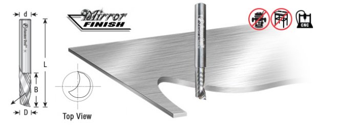 Amana Tool 3mmx6mmShank Spiral O Aluminum 57307