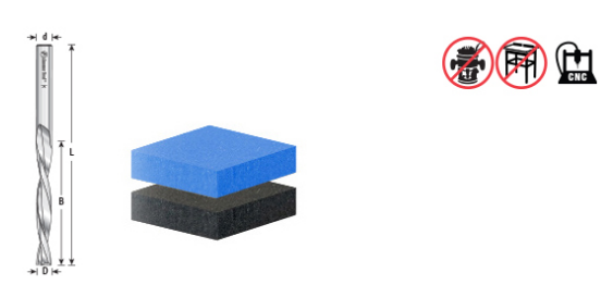 Amana Tool 1/4 in SC Down Cut Spiral Foam Bit 46566