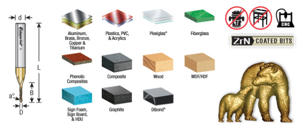 Amana Tool 3/16Carving 3D Tapered Straight 46575