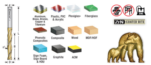 Amana Tool 1/8 Carving 3D Tapered Ball Nose 46583