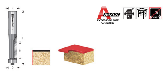 Amana Tool Flush Trim 1 Flute 3/8D 3/8 SH 47103