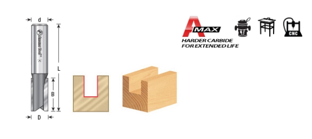 Amana Tool 2FL 1/2 in Dia. x 2 in CL x 1/2 in Shank 45426S