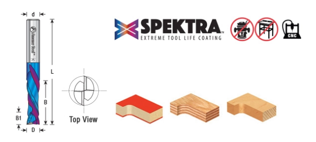 Amana Tool SC. Compression 1/4 inDia., Spektra 46170-K