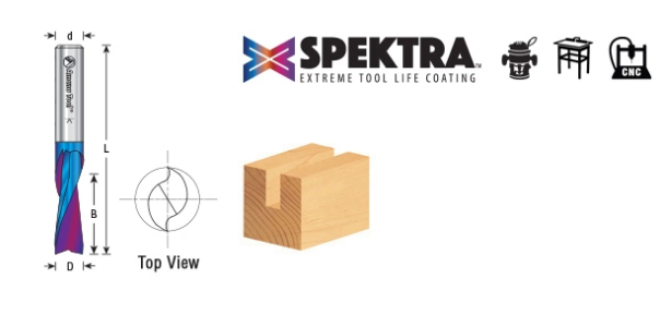 Amana Tool 1/8D x 1/4 in Shank Up-Cut Spiral, Spektra 46241-K