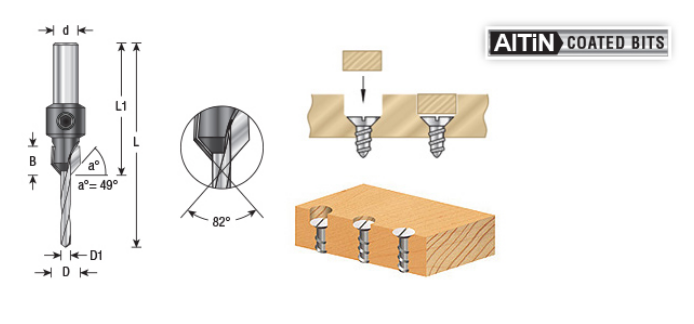 Amana Tool CT Countersink, #4 Screw 55202XL