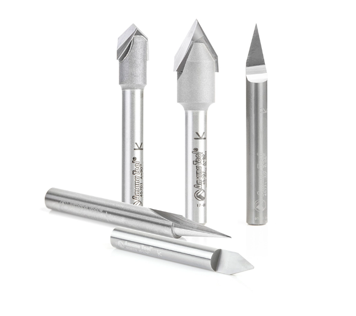 Amana Tool Carbide Tip, Router Bit Set, 5 pc, 1/4 in Shank AMS-159