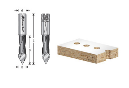 Amana Tool 9/32 Through-Hole R/H 70mm Long 314281