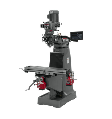 Jet JTM-1 Mill With 3-Axis Newall NMS800 DRO (Quill) With X and Y-Axis Powerfeeds 691192
