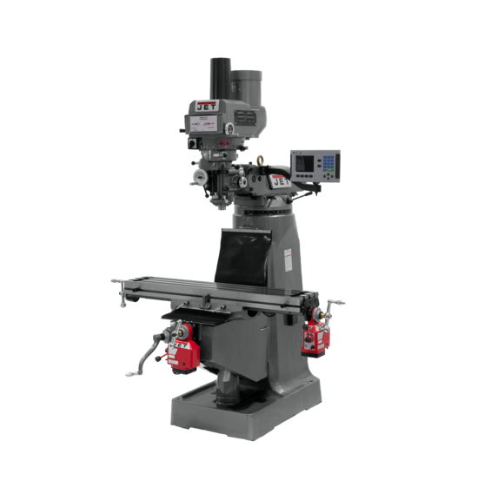 Jet JTM-4VS Mill With 3-Axis ACU-RITE 203 DRO (Quill) With X and Y-Axis Powerfeeds and Power Draw Bar 690139