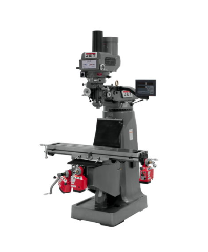 Jet JTM-4VS Mill With 3-Axis Newall NMS800 DRO (Quill) With X, Y and Z-Axis Powerfeeds and Power Draw Bar 691170
