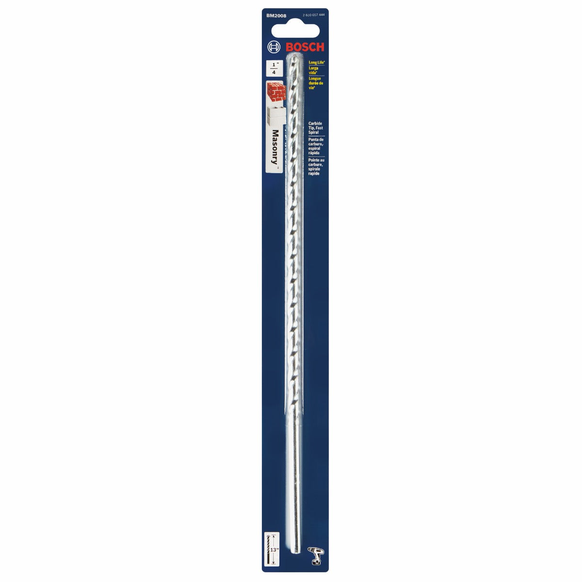 Bosch 1/4 x 11 x 13 in. Fast Spiral Rotary Masonry Drill Bit