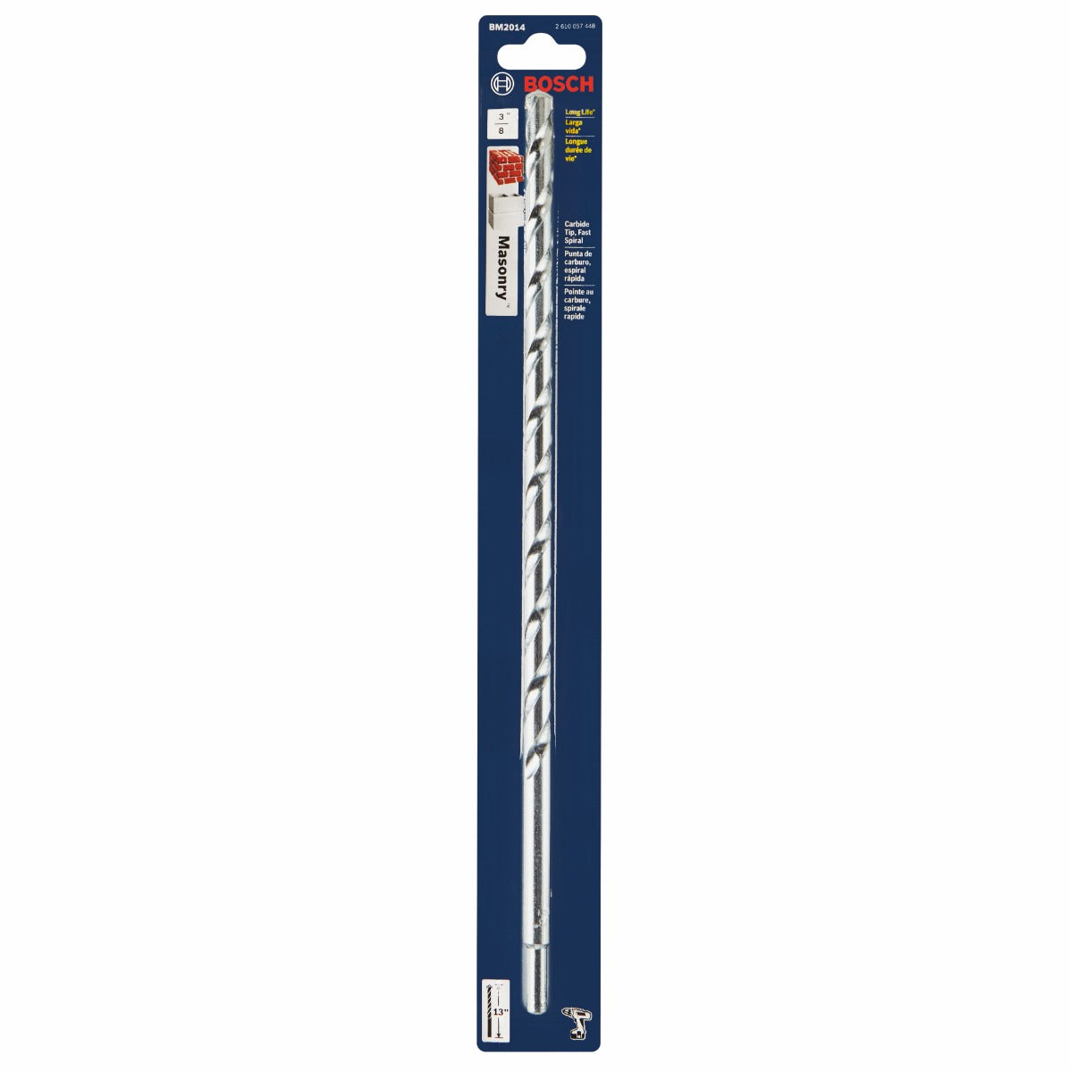 Bosch 3/8 x 11 x 13 in. Fast Spiral Rotary Masonry Drill Bit