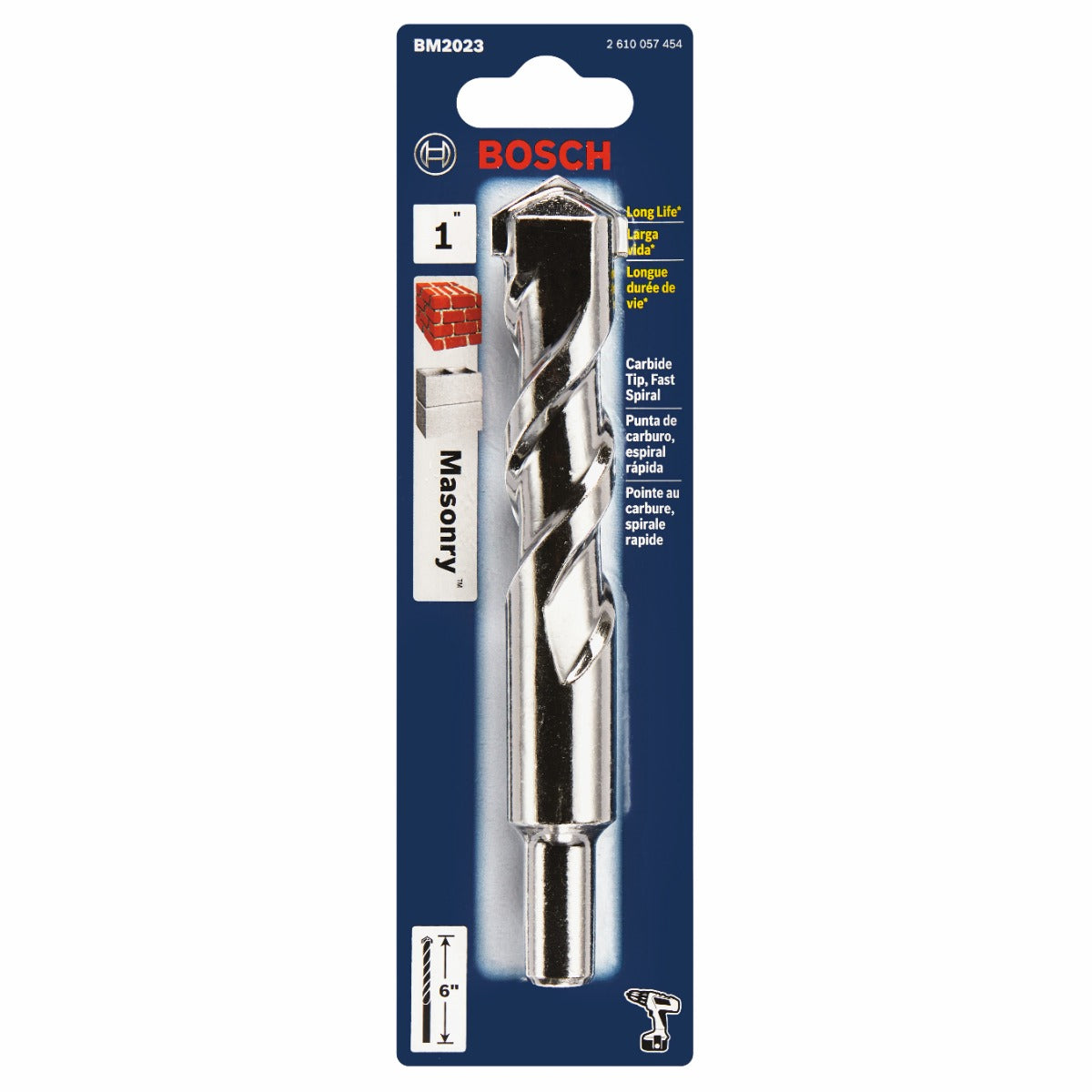 Bosch 1 x 4 x 6 in. Fast Spiral Rotary Masonry Drill Bit