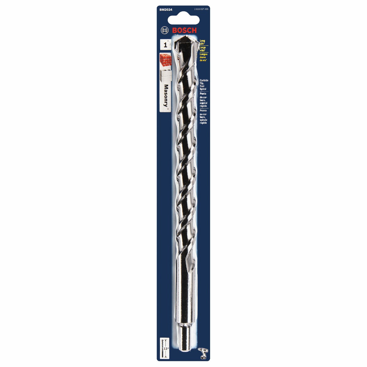 Bosch 1 x 11 x 13" Spiral Rotary Masonry Drill Bit BM2024