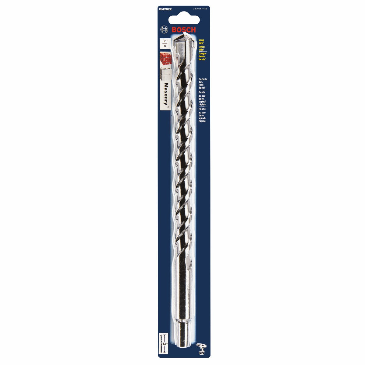 Bosch 7/8 x 11 x 13" Spiral Rotary Masonry Drill Bit BM2022