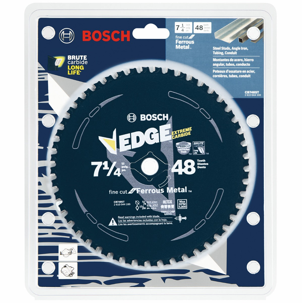 Bosch 7-1/4" 48 Tooth Circular Saw Blade, Ferrous Metal Cut CB748ST