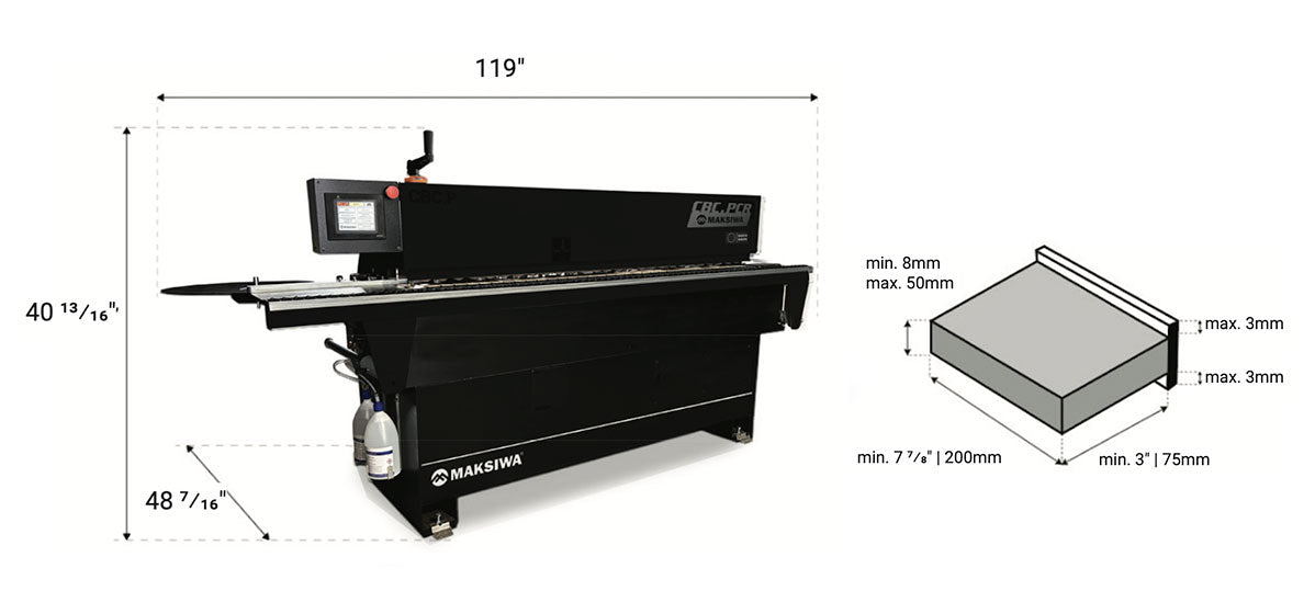 Maksiwa Automatic Edgebander Platinum Corner Rounding 1Ph 220V CBC.PCR