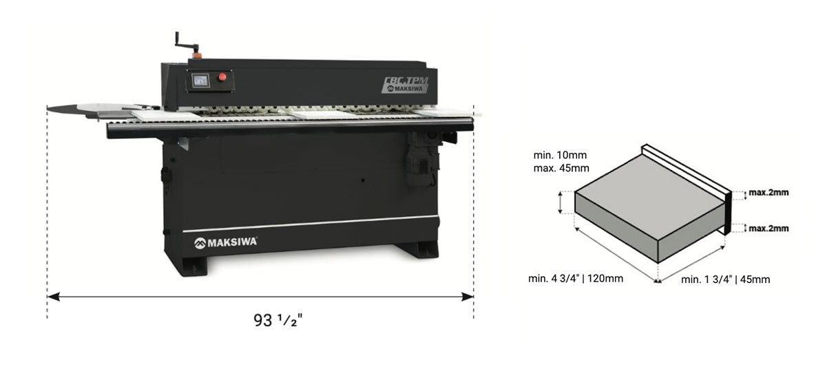 Maksiwa Automatic Edgebander Titanium Pre-Milling 1Ph 220V CBC.TPM