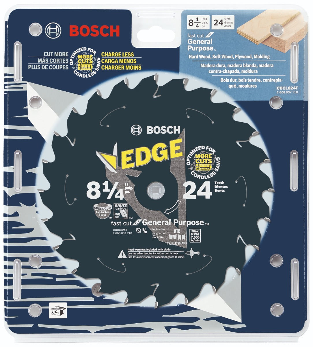 Bosch 8-1/2 in. 24 Tooth Edge Cordless Circular Saw Blade for General Purpose