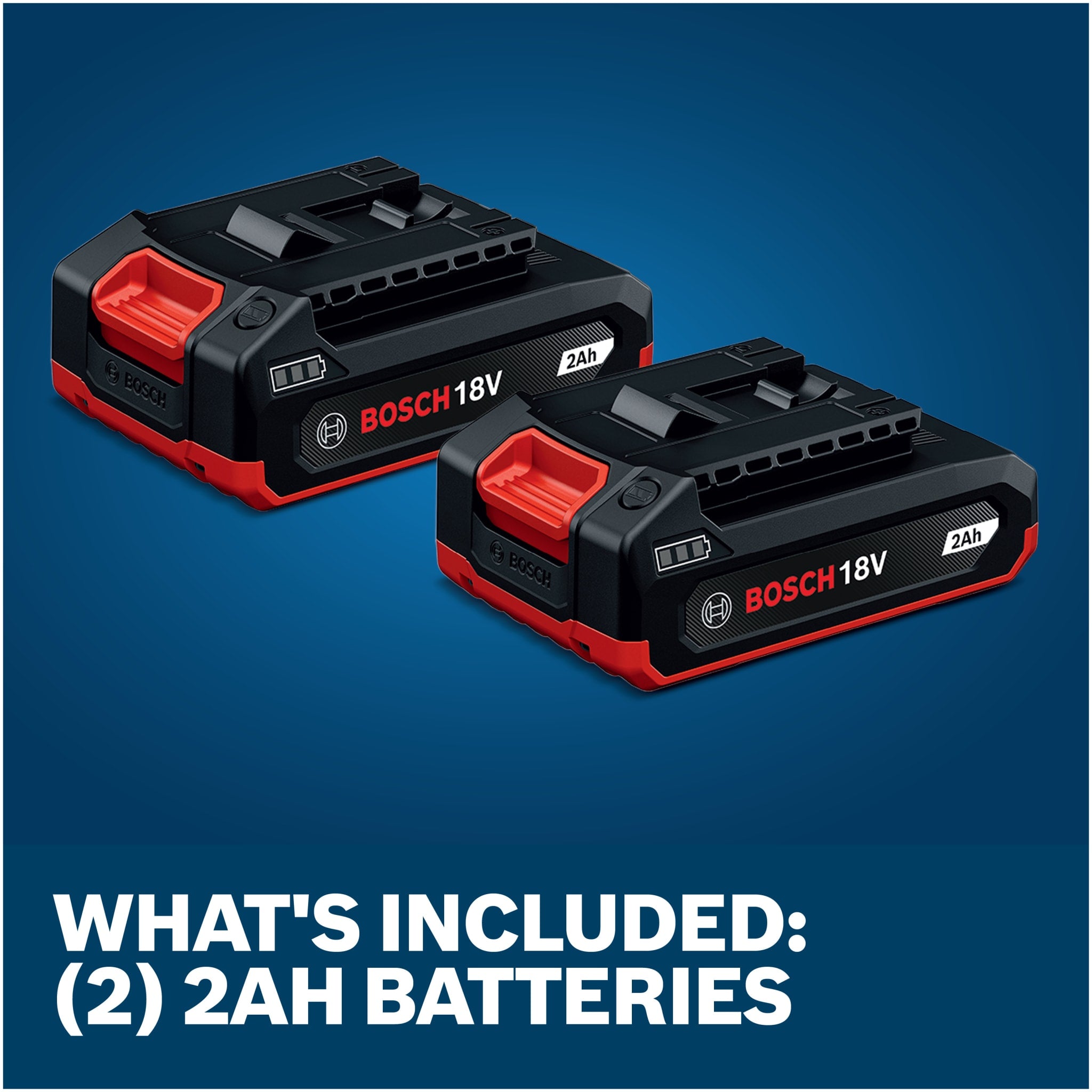 Bosch 18V Lithium-Ion 2 Ah Batteries, 2-Pack GBA18V-20-2PK