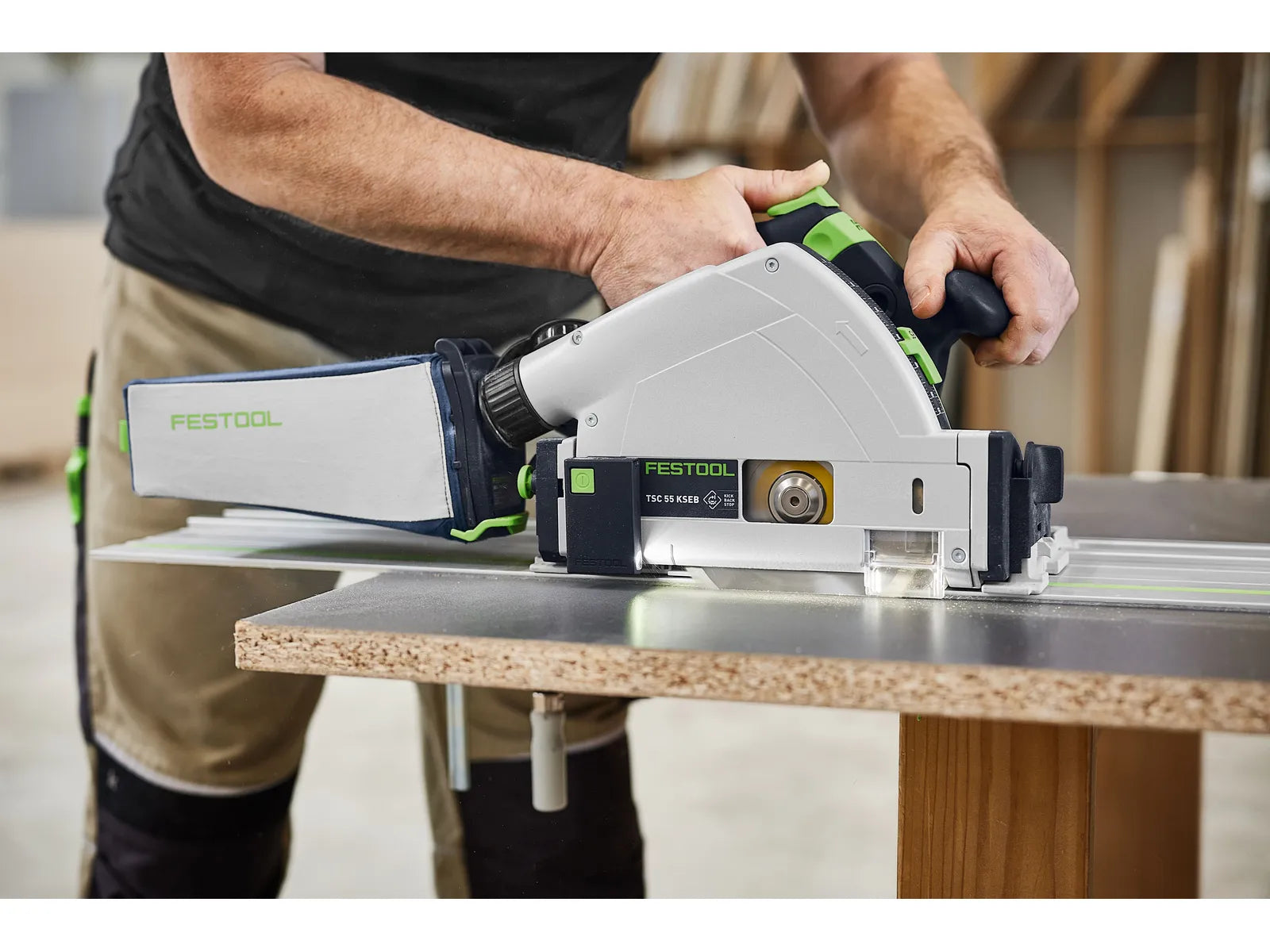 Festool 18V 6-1/4 in. Cordless Track Saw TSC 55 KS-Basic (Bare Tool) 577991