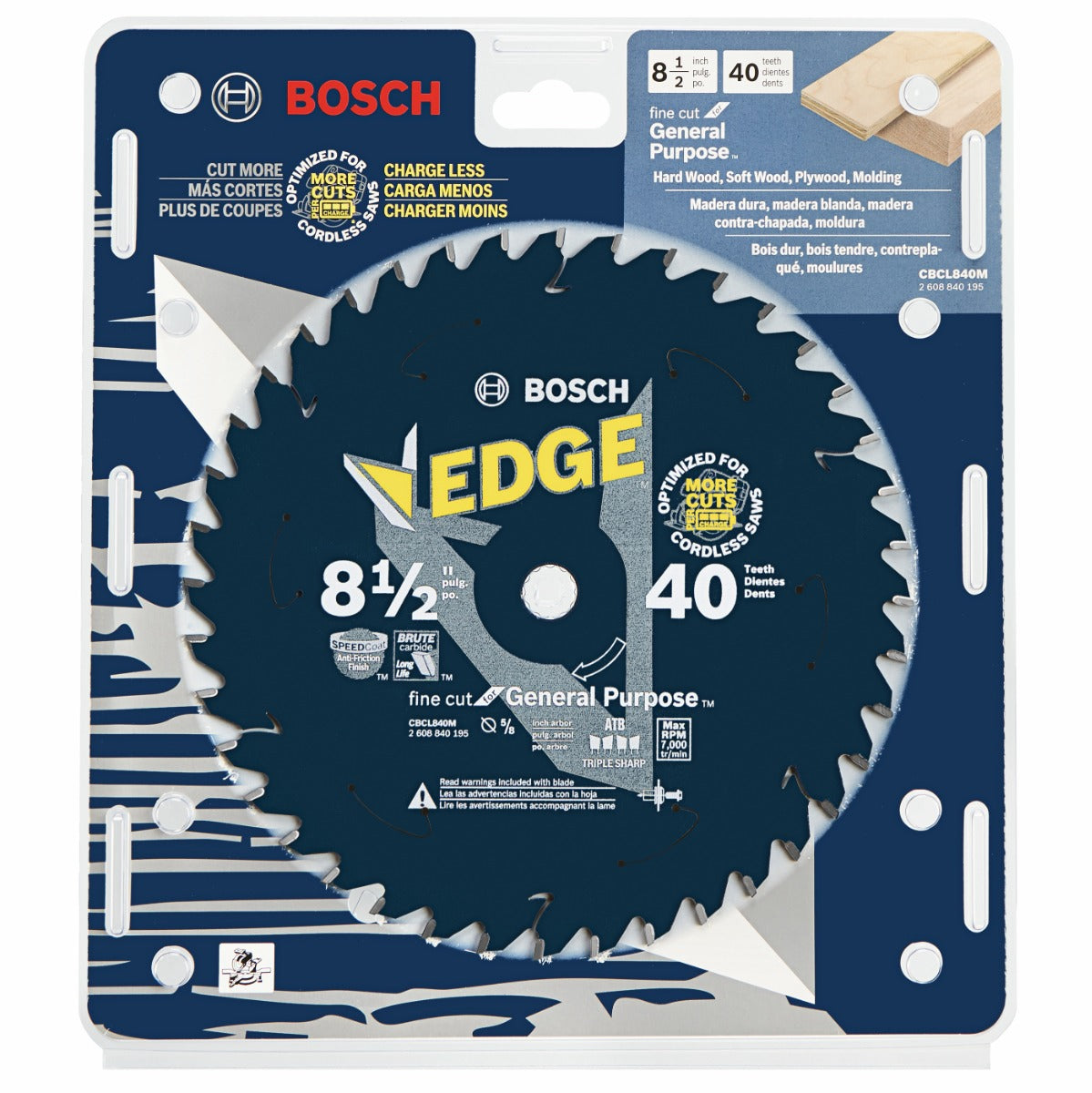 Bosch 8-1/2 in. 40 Tooth Edge Cordless Circular Saw Blade for General Purpose