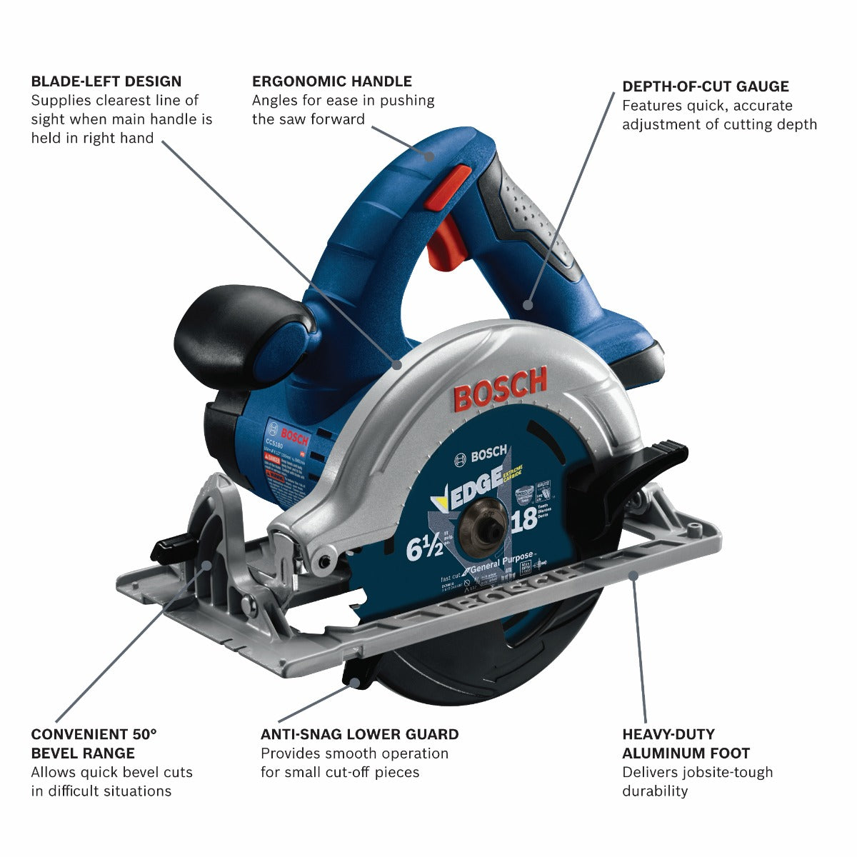 Bosch 18V 6-1/2" Circular Saw (Bare) CCS180B