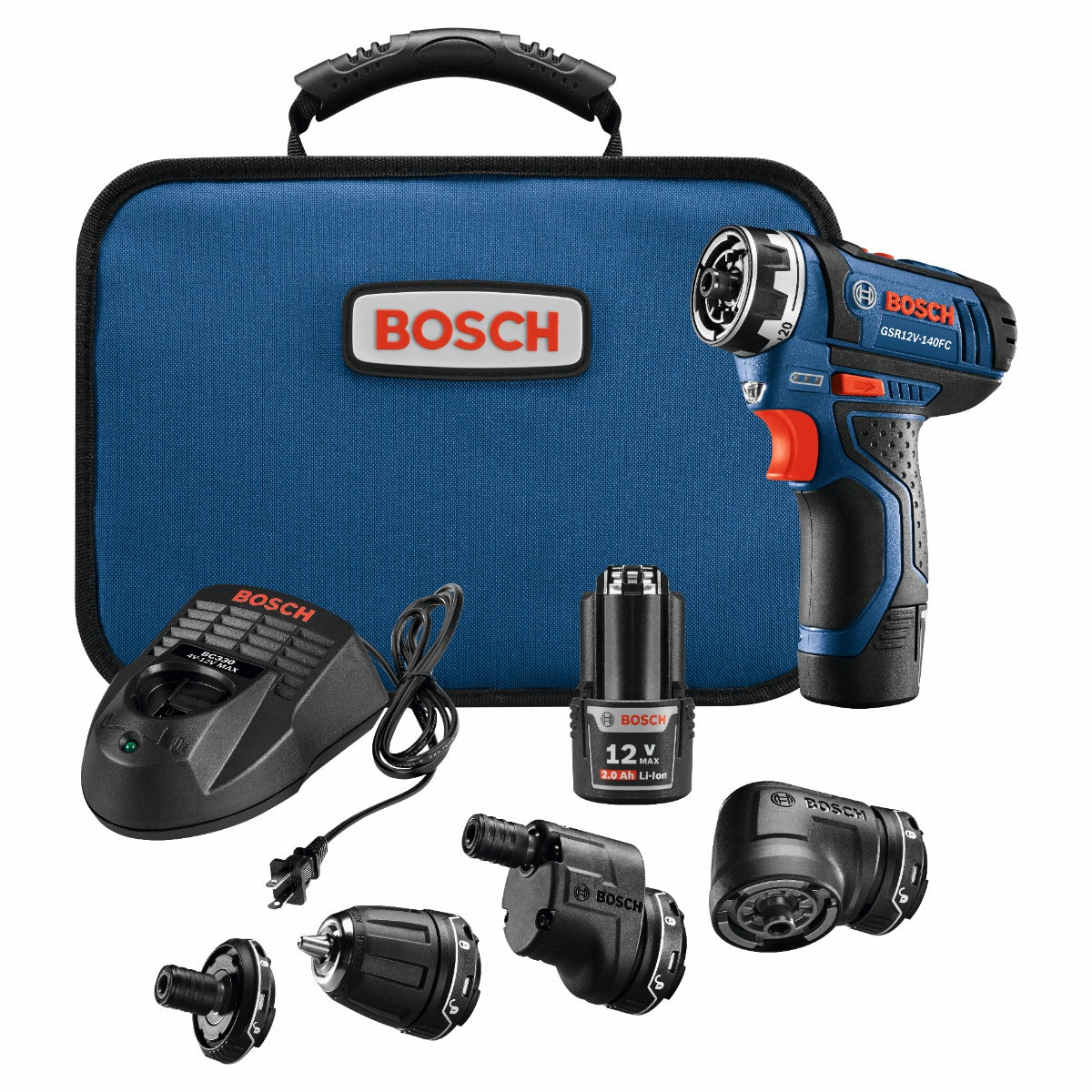 Bosch 12V FlexiClick 5-in-1 Drill Driver Kit, 2 Batteries GSR12V-140FCB22