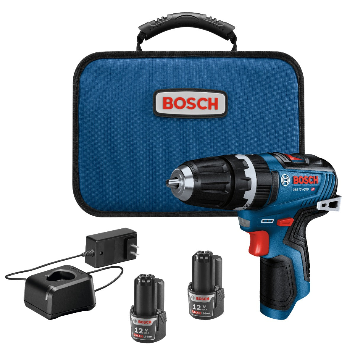 Bosch 12V Max Brushless Hammer Drill Kit w/ 2, 2.0 Batteries GSB12V-300B22