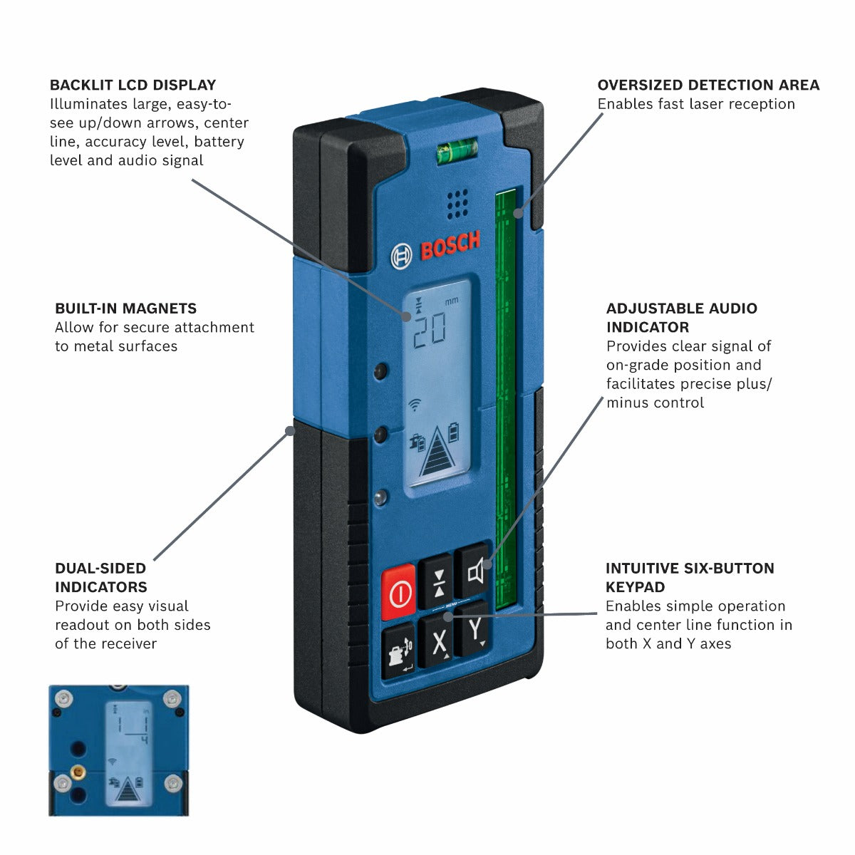 Bosch 2,000' Green-Beam Rotary Laser Receiver LR40G