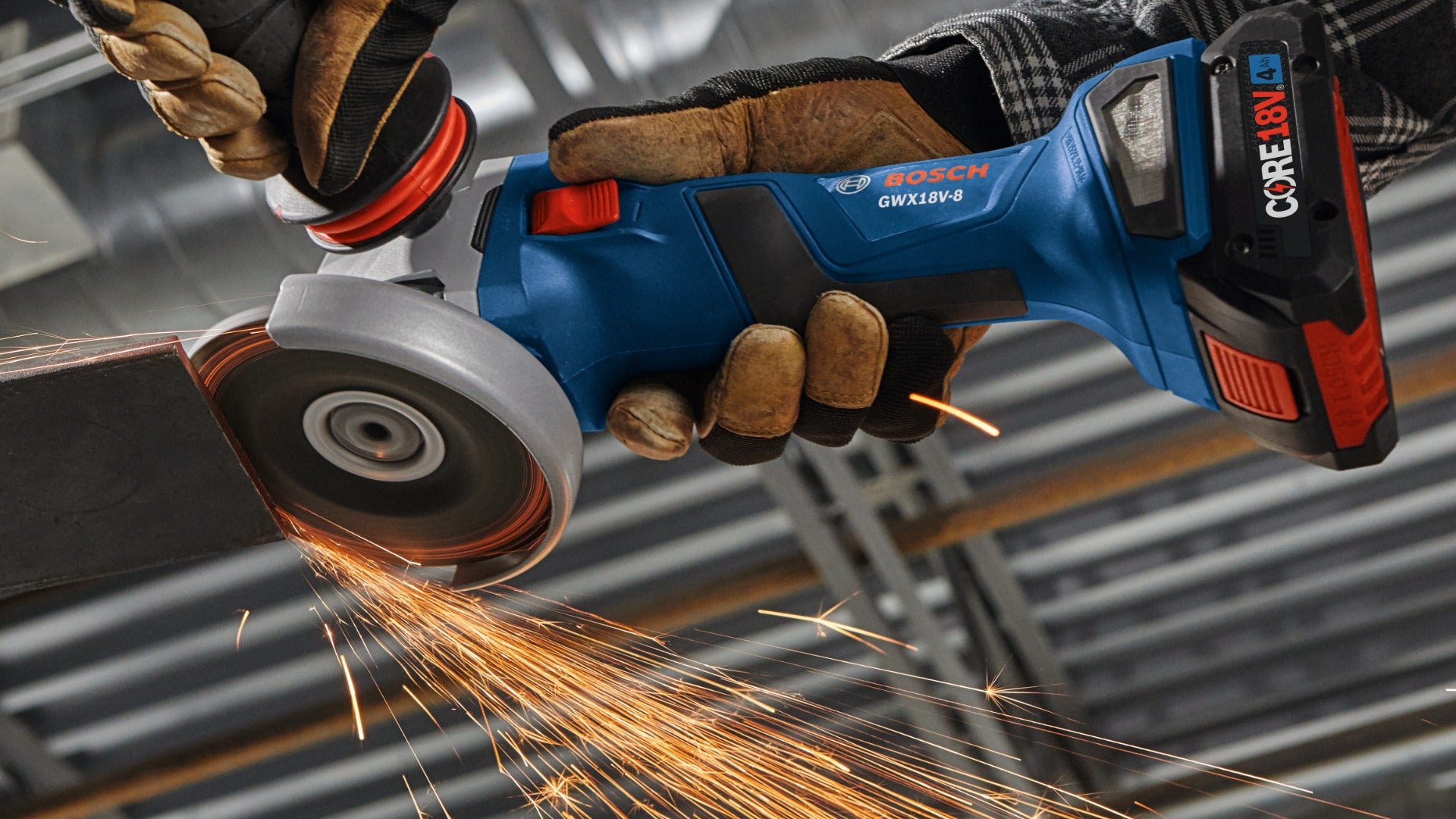 Bosch 18V 4-1/2" X-Lock Grinder w/ 4.0 CORE Compact Battery GWX18V-8B15