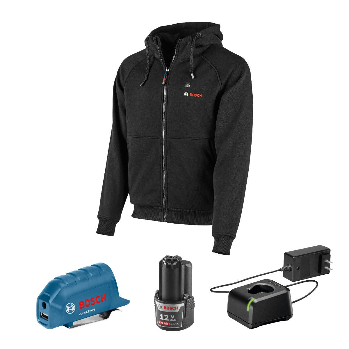 Bosch 12V Max Heated Hoodie Kit w/ 2.0 Battery, Charger M GHH12V-20MN12